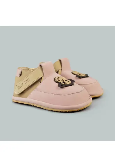 Pantofi Barefoot din piele naturală - Mojo - Roz - Roz pastel