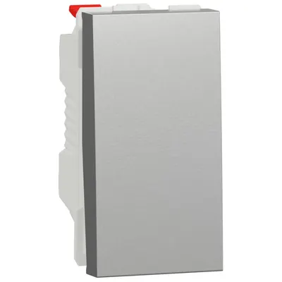 Intrerupator cu revenire 10A 1 modul Schneider Noua Unica NU310630, aluminiu