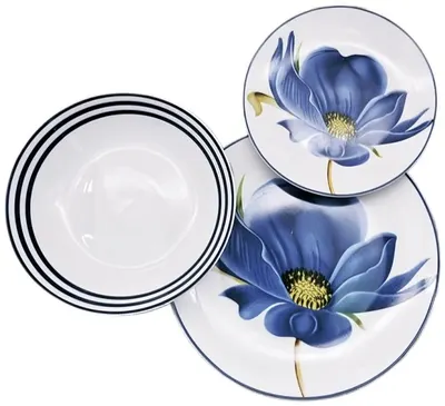 Serviciu de masă Morello - Royal blue poppy, 18 piese