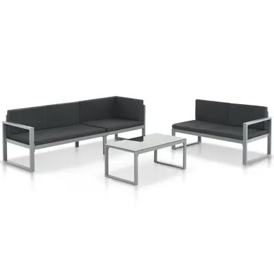 Gossi set mobilier de gradina cu perne 3 piese negru aluminiu