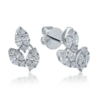 Cercei din aur alb cu diamante princess si marquise de 0.84ct