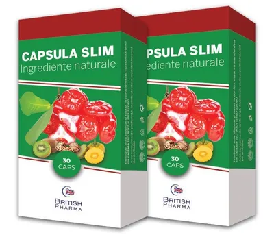 British Pharma Pachet 2 Capsula Slim - pentru o slabire naturala - 60 cps