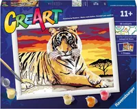 Set de pictat după numere Ravensburger CreArt - Apus de soare în savană