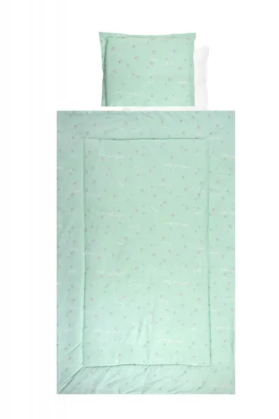 Set lenjerie pat 4 piese bumbac ranforce Friends Green