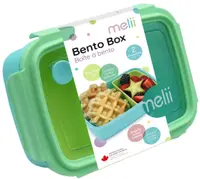 Cutie cu alimente pentru copii Melii - Cu compartimente detașabile, 880 ml, albastru -verde