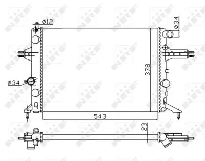 Radiator apa racire motor (transmisie manuala) OPEL ASTRA G, ASTRA G CLASSIC, ASTRA G CLASSIC CARAVAN, ZAFIRA A 1.4-1.8 intre 1998-2009