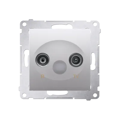 Priza R-TV de trecere, 14dB,silver mat metalic