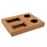Tavă cu 4 inserții - două pahare și două tăvițe - Kraft (set 50 buc) - Default Title