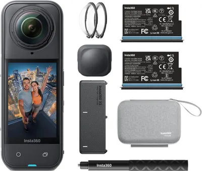 Cameră de acțiune Insta360 - X5, 8K, 72MPx, Essential Bundle X504