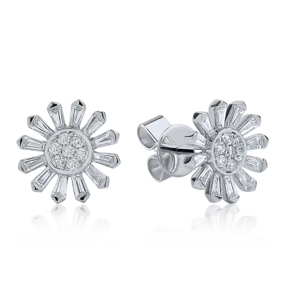 Cercei din aur alb cu diamante de 0.81ct