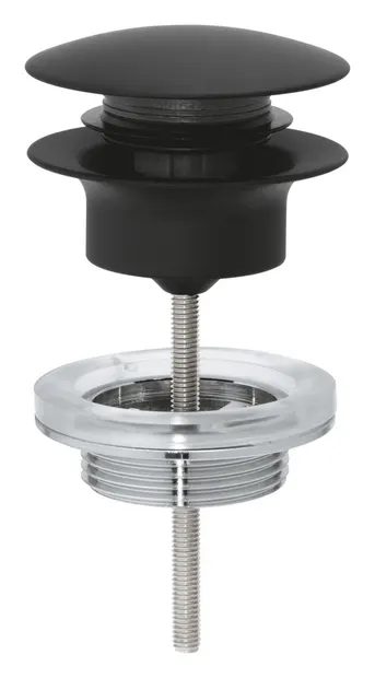 Ventil push to open Grohe 29510KF0, universal, 1 1/4 inch, compensare lungime, alama, mat, Negru