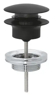 Ventil push to open Grohe 29510KF0, universal, 1 1/4 inch, compensare lungime, alama, mat, Negru