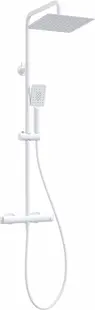 Coloana de dus cu palarie, para de dus si baterie cu termostat, alb, Deante Therm