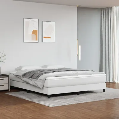 vidaXL Saltea cu arcuri buzunar, fermitate medie, alb, 180x200x20 cm, piele ecologică