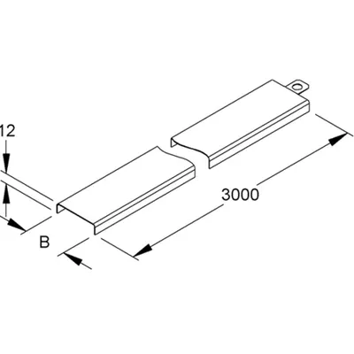 Capac pentru Jgheab metalic din Inox H 60mm,l 50mm,L 3000mm