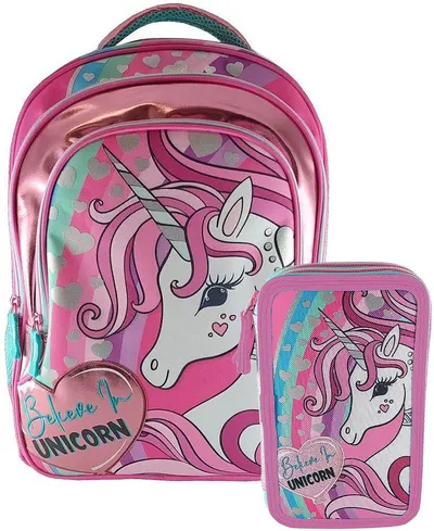 Set școlar rucsac cu penar și rechizite Graffiti Unicorn