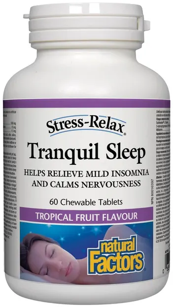 Stress-Relax Tranquil Sleep, 60 comprimate masticabile, Natural Factors