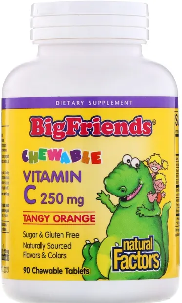 Big Friends Vitamin C, 250 mg, 90 comprimate masticabile, Natural Factors