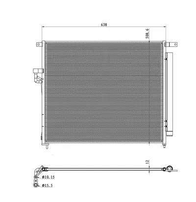 Radiator AC condensator cu uscator, aluminiu potrivit FORD RANGER 2.2D 2.5 3.2D 04.11