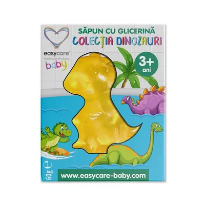 Bomba de baie cu baloane de sapun Easycare baby cu parfum de mere 100 g Dinozaur