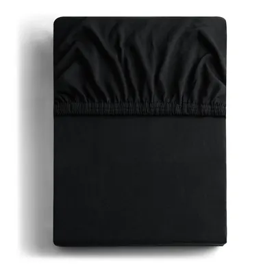 Cearceaf negru din jerseu cu elastic 220x200 cm Amber – Restilo