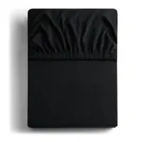 Cearceaf negru din jerseu cu elastic 90x200 cm Amber – Restilo
