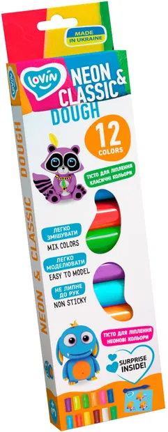 Set aluat modelat Lovin - Animale, 12 culori