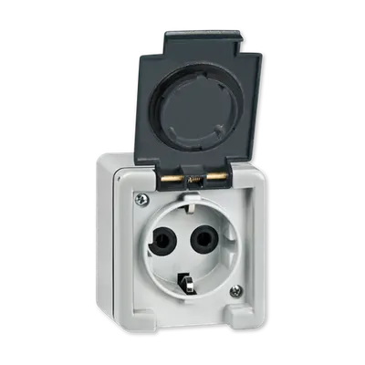 Priza schuko antivandalism, carcasa metalica, 16a 230V Ip55