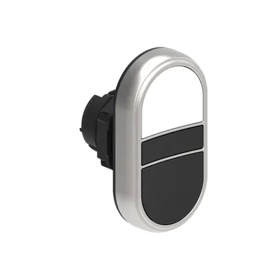 Buton dublu, diametru Ø22MM PLATINUM SERIES, 2 FLUSH PUSH BUTTONS. BOTH diametru, WHITE - BLACK