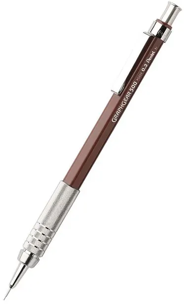 Creion automat Pentel - Graphgear 520, 0.3 mm, maro