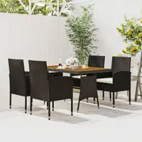 Gossi set mobilier de exterior, 5 piese, negru, poliratan