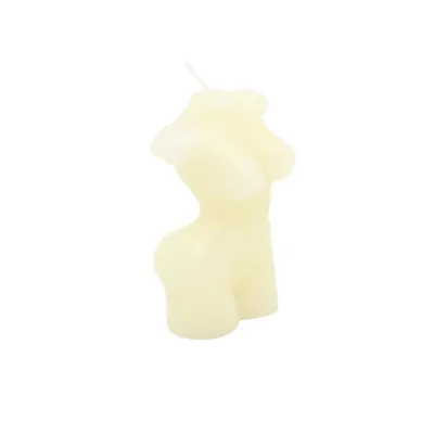 Lumânare decorativă, bust feminin, din ceară – model sculptural alb mat pentru decor modern, Arti Casa