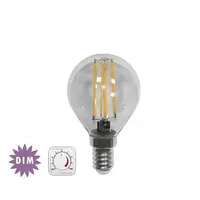 Bec sferic transparent cu LED COG dimabil 4W (≈48w) lumina calda 480lm L 80mm
