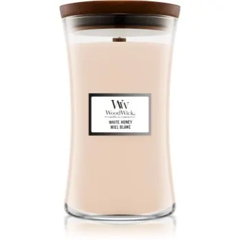 Woodwick White Honey lumânare parfumată cu fitil din lemn