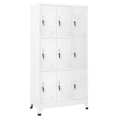 vidaXL Dulap vestiar cu 9 compartimente, oțel, 90 x 45 x 180 cm, gri