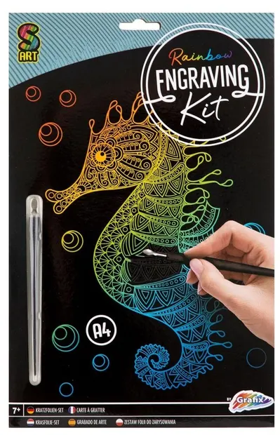 Kit de răzuit Grafix - cal de mare, A4