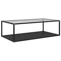 vidaXL Măsuță cafea transparent/negru 120x60x35 cm sticlă securizată