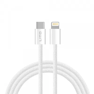 Cablu Date si Incarcare USB-C - Lightning Lito LD04CL, 27W, 2m, Alb