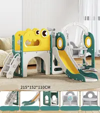 Spatiu de joaca pentru copii Nichiduta Garden Nickron 5 greenwhite, Leagan muzical cu masuta, scari de acces si tobogan, cadru stabil si robust, dimensiune 215 x 152 x 110 cm