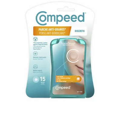 Patch hidrocoloidal acnee, Compeed, set 15 bucăți, culoare piele