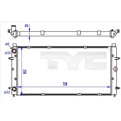 Radiator, racire motor TYC 737-0059-R