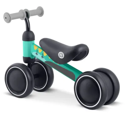 Vehicul Ride On fara pedale Ricokids Cross Country Dino, De la 12 luni, Cadru metalic usor si rezistent, Sezut confortabil din spuma moale, Manere ergonomice antiderapante, Roti din PP rezistent si silentios