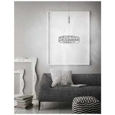 Lampa suspendata CORONA Crom Aluminiu Acrylic & Crystal LED 12 Wat 230 Volt 720Lm 3500K IP20