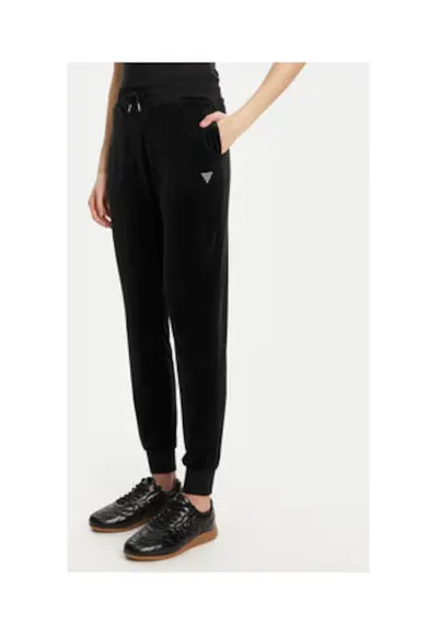Pantaloni cu model uni si banda cu snur