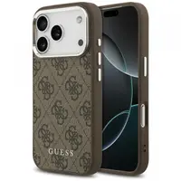 Husa MagSafe pentru Apple iPhone 17 Pro Max, Guess, 4G Classic Logo, Maro