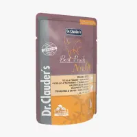 DR. CLAUDER'S, Vițel și Curcan, plic hrană umedă pisici, (în sos), 100g