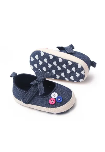 Pantofi Model AL 13691 cu bulinute albe - Textil - Fete - Bleumarin - Bleumarin