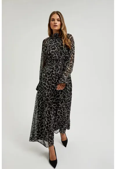 Rochie maxi neagra evazata - Negru