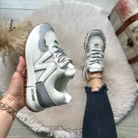 Adidasi dama casual albi cu gri 2532 N7-1