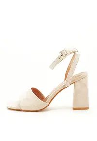 Sandale bej cu toc BL6522 130 11145 - Bej